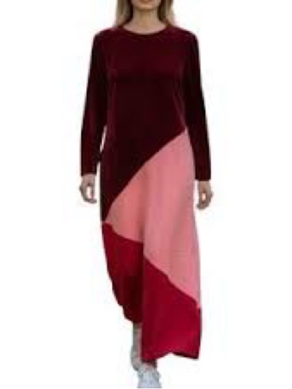 NWT Tuckernuck Pomander Place Red Velvet Silk Colorblock Maxi Dress XXL